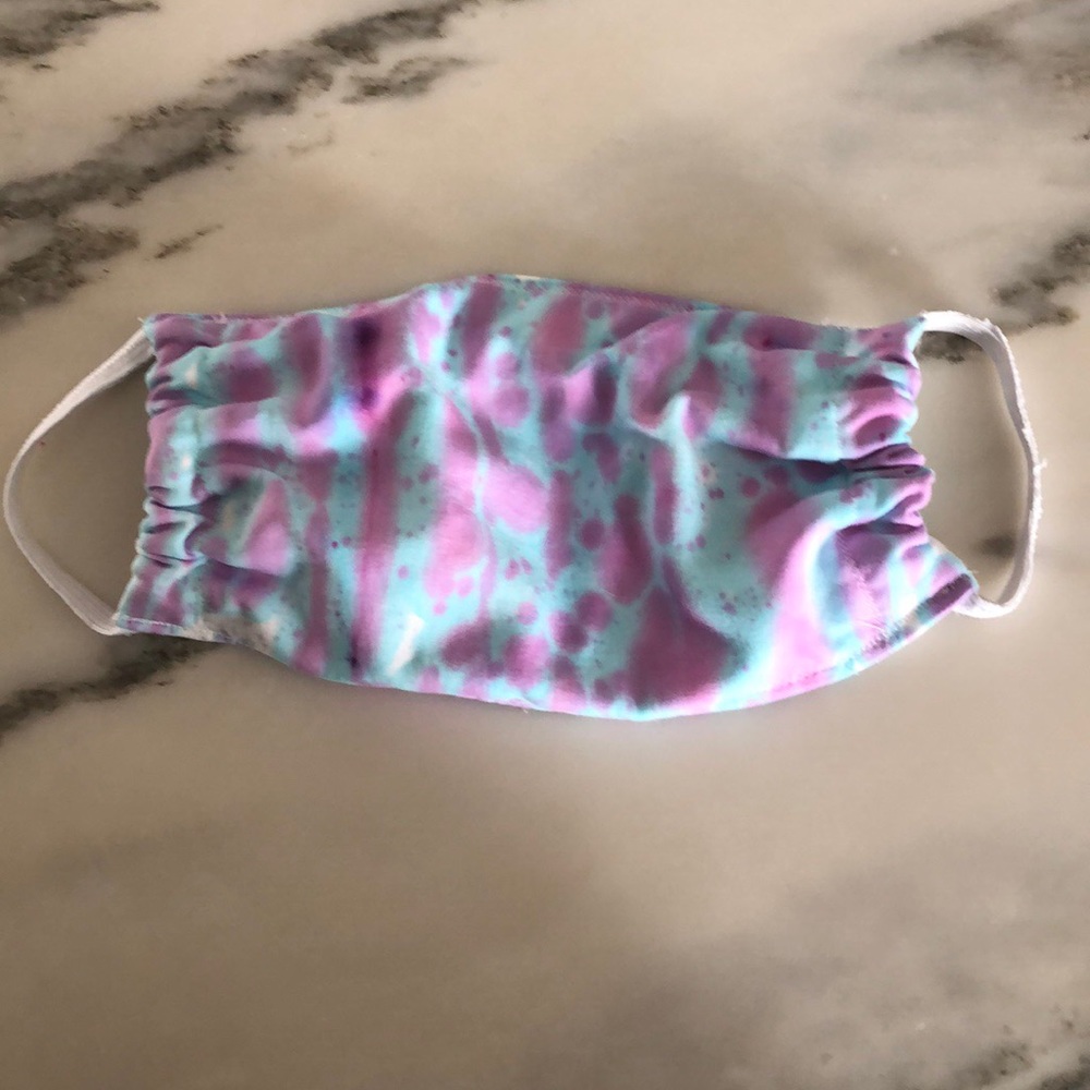 Cloth tie-dye purple mask